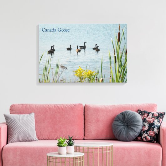 Canada Gese en Cattails Canvas Afdruk (Insitu (Woonkamer))