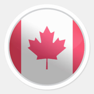 Canada Glossy Circle Flag Ronde Sticker