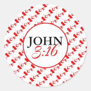 CANADA God hield zo van de wereld Johannes 3:16 Ronde Sticker