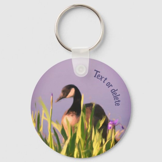 Canada Goose Iris Flowers Animal Personalized Sleutelhanger (Voorkant)