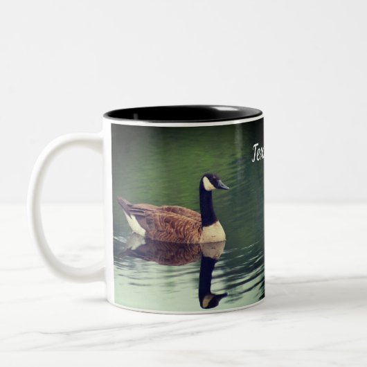 Canada Goose Natuur Personalized Tweekleurige Koffiemok (Links)