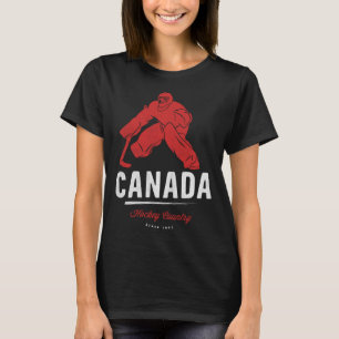 Canada Hockey Goalie Speler EH Team Maple Leaf Ret T-shirt