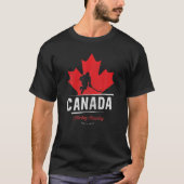 Canada Hockey Maple Leaf Ice Hockey Player T-shirt (Voorkant)