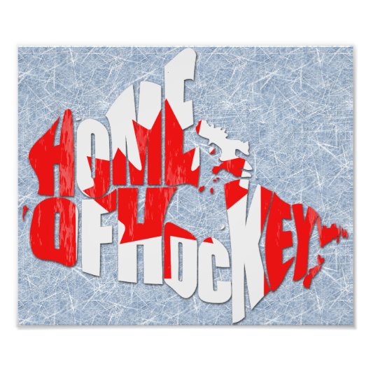 Canada Home of Hockey Map Foto Afdruk (Voorkant)