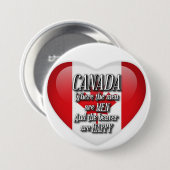 Canada Humor Heart Flag Button (Voorkant /achterkant)