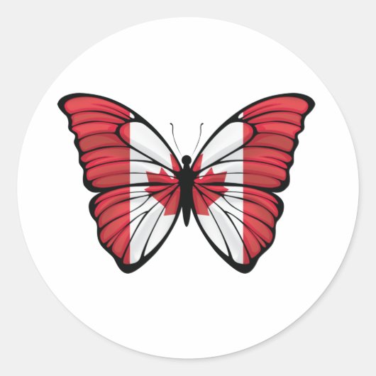 Canada Hypolimnas Butterfly Ronde Sticker (Voorkant)