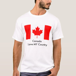 Canada I Love MY Country Flag CA Sjabloon T-shirt