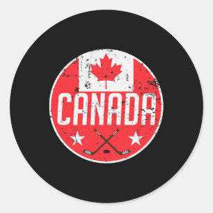 Canada IJshockey Vlag Trui Supporter Canadese F Ronde Sticker