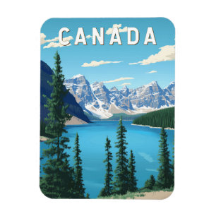 Canada Illustration Travel Art Vintage Magneet
