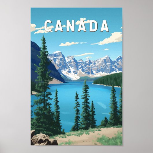 Canada Illustration Travel Art Vintage Poster (Voorkant)
