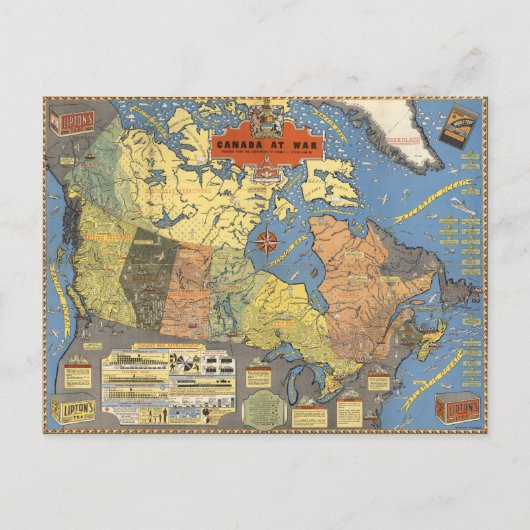 Canada in oorlog briefkaart (Voorkant)