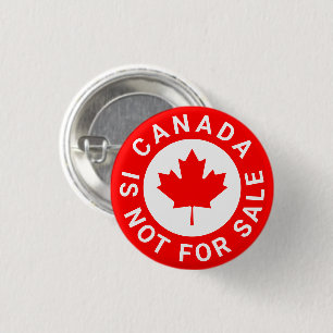 Canada is niet te koop rode esdoornblad aangepaste ronde button 3,2 cm