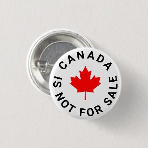 Canada is niet te koop rode esdoornblad aangepaste ronde button 3,2 cm