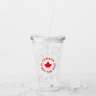 Canada is niet te koop rode esdoornblad typografie acryl drinkbeker