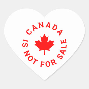 Canada is niet te koop rode esdoornblad typografie hart sticker