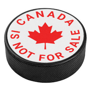 Canada is niet te koop rode esdoornblad typografie hockey puck