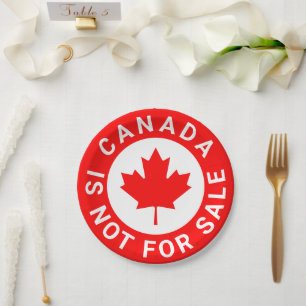 Canada is niet te koop rode esdoornblad typografie papieren bordje