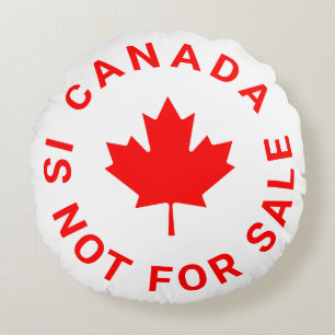 Canada is niet te koop rode esdoornblad typografie rond kussen