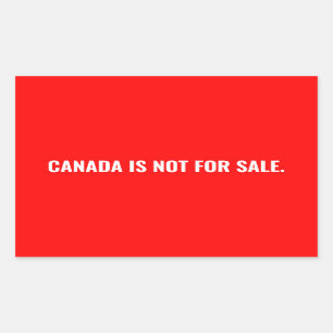 Canada is niet te koop rood wit tekst minimalist rechthoekige sticker