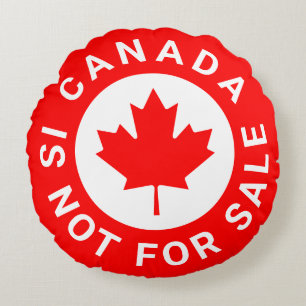 Canada is niet te koop typografie rode esdoorn bla rond kussen