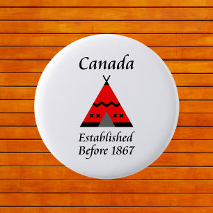 Canada is opgericht voor 1867 kleur rode thee ronde button 5,7 cm