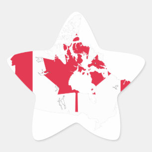 Canada kaart en vlag - sticker
