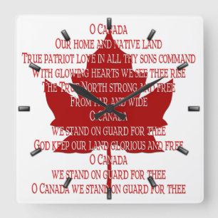 Canada Klock Canadian Anthem Souvenir Clock Vierkante Klok