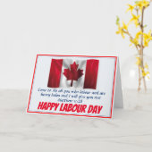 CANADA LABOR DAY Canadian Flag Scripting Custom Kaart (Gele Bloem)