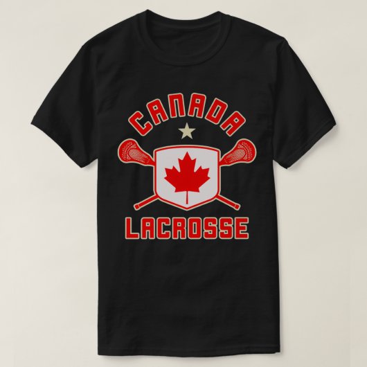Canada Lacrosse t Flag Lax Sticks T-shirt (Design voorkant)