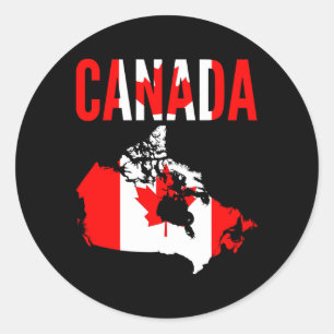 Canada Landkaart Vlag Ronde Sticker