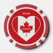 Canada Liefde Aangepaste monogram poker chips (Achterkant)