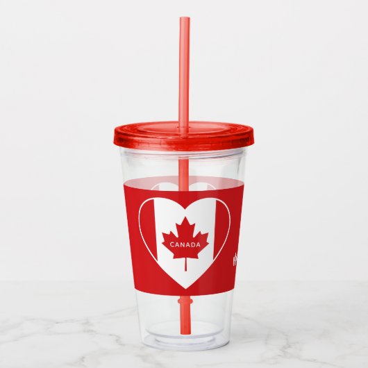 Canada Love Custom name tumblers Acryl Drinkbeker (Voorkant)