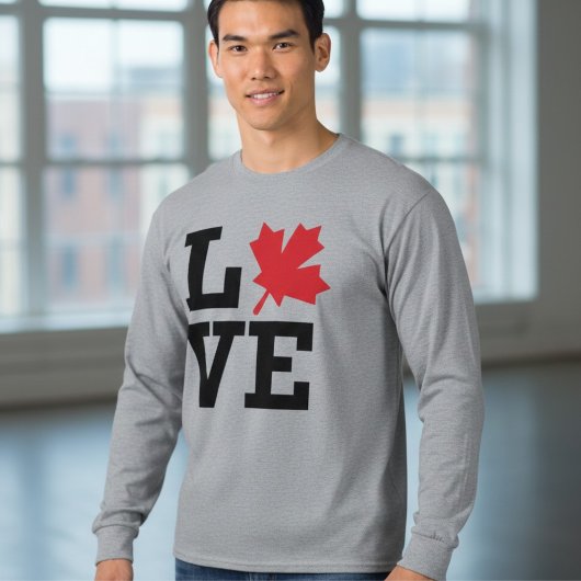 Canada Love Maple Leaf T-Shirt à manches longues