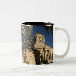 Canada, Manitoba, Winnipeg: Wetgevend gebouw van M Tweekleurige Koffiemok