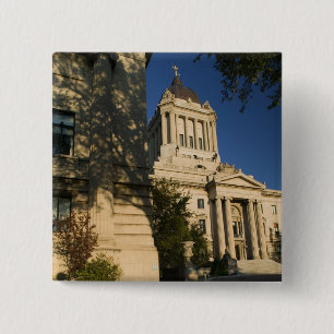 Canada, Manitoba, Winnipeg: Wetgevend Manitoba Vierkante Button 5,1 Cm