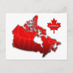 CANADA MAP BRIEFKAART