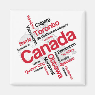 Canada Map Cities Magneet