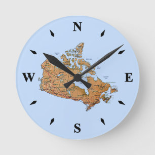 Canada Map Clock Ronde Klok