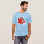 Canada Map Maple Leaf Graphic Blue Tee T-shirt (Voorkant volledig)