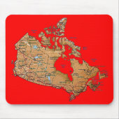 Canada Map Mousepad Muismat (Voorkant)