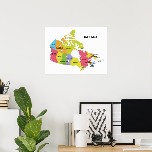 Canada Map poster (Thuiskantoor)