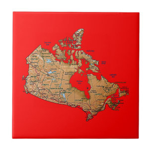 Canada Map Tile Tegeltje