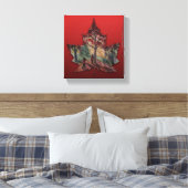 Canada Maple Leaf Art Prints - Canvas (Insitu (Slaapkamer))