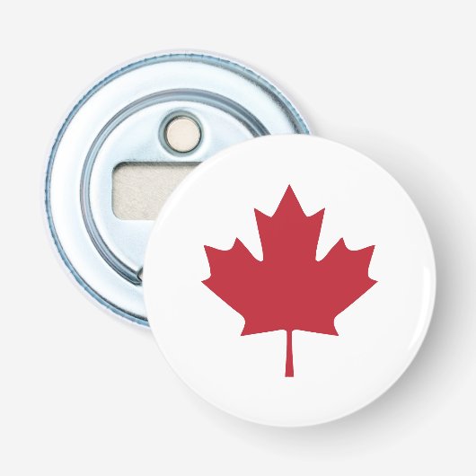 Canada Maple Leaf Bottle Open Magnet Button Flesopener (Voorkant)