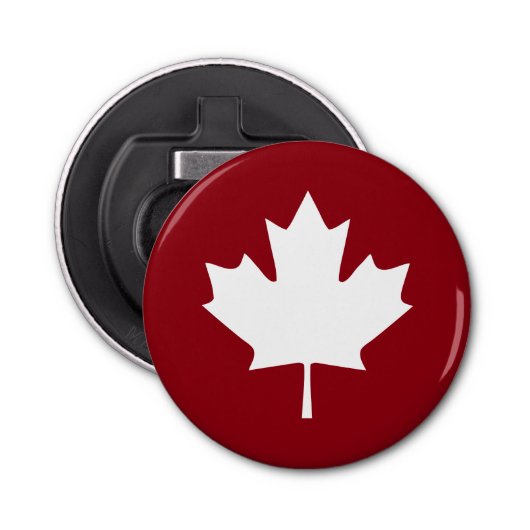 Canada Maple Leaf Bottle Open Magnet Button Flesopener (Voorkant)