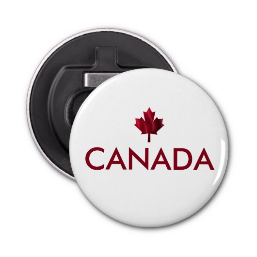 Canada Maple Leaf Button Flesopener (Voorkant)