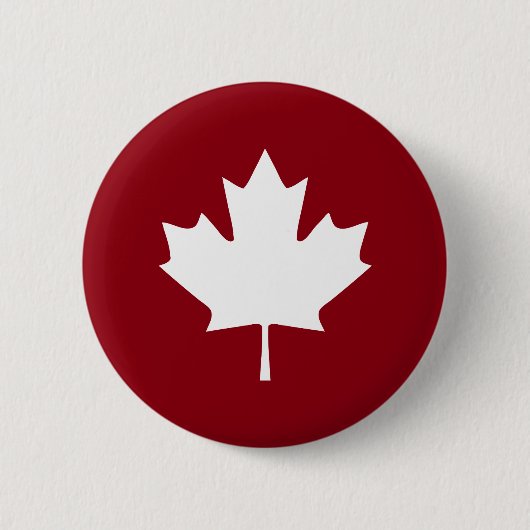 Canada Maple Leaf Button - Omgekeerde kleuren (Voorkant)