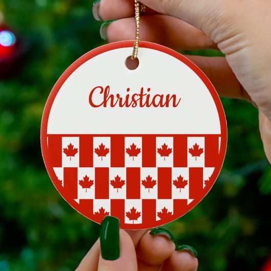 Canada Maple Leaf Canadian Flag Pattern Kerstmis Keramisch Ornament