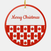 Canada Maple Leaf Canadian Flag Pattern Kerstmis Keramisch Ornament (Achterkant)