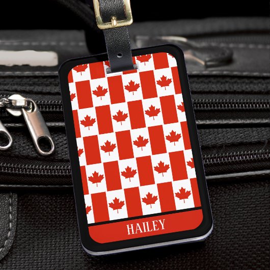 Canada Maple Leaf Canadian Flag Pattern Name Bagagelabel